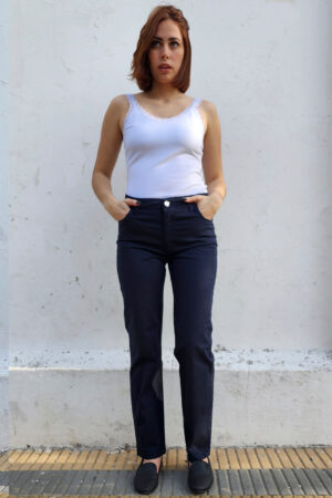 PANATALON DE GABARDINA MUJER AZUL