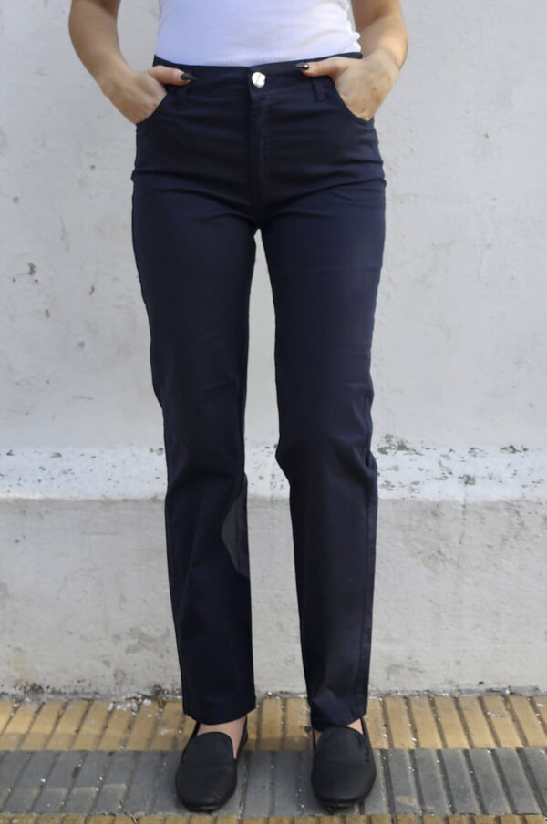 PANATALON DE GABARDINA MUJER AZUL - Imagen 2
