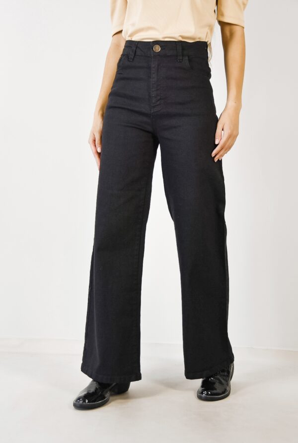 Pantalon Wide Leg Mujer Negro - Imagen 3