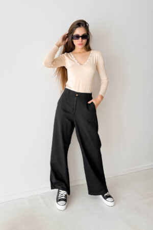 WIDE LEG NEGRO CON ELASTICO ATRAS
