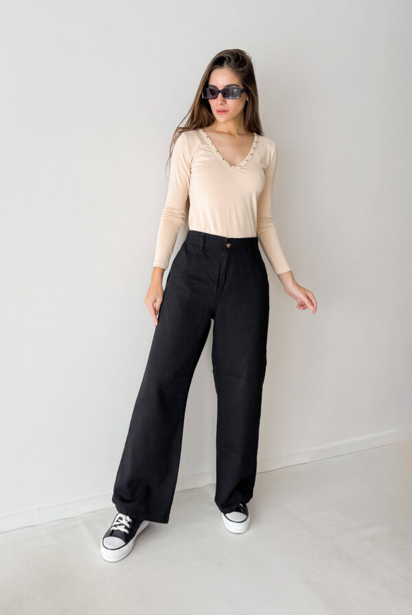 WIDE LEG NEGRO CON ELASTICO ATRAS - Imagen 3