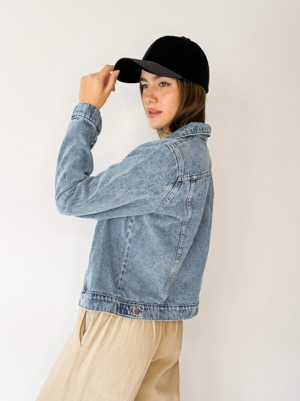 Campera de Jean rigido celeste - Imagen 2