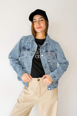 Campera de Jean rigido celeste