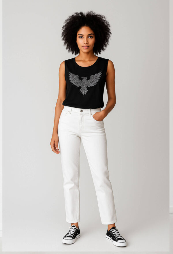 Jeans Rectos Blancos Mujer