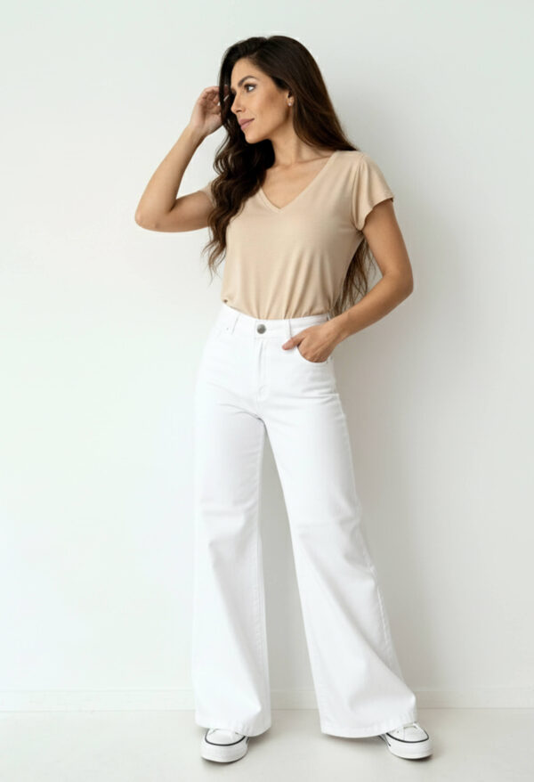 Jeans Wide Leg Blancos por Mayor: Calidad Premium Directo de Fábrica Alethya Jeans - Imagen 5