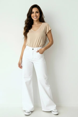Jeans Wide Leg Blancos por Mayor: Calidad Premium Directo de Fábrica Alethya Jeans