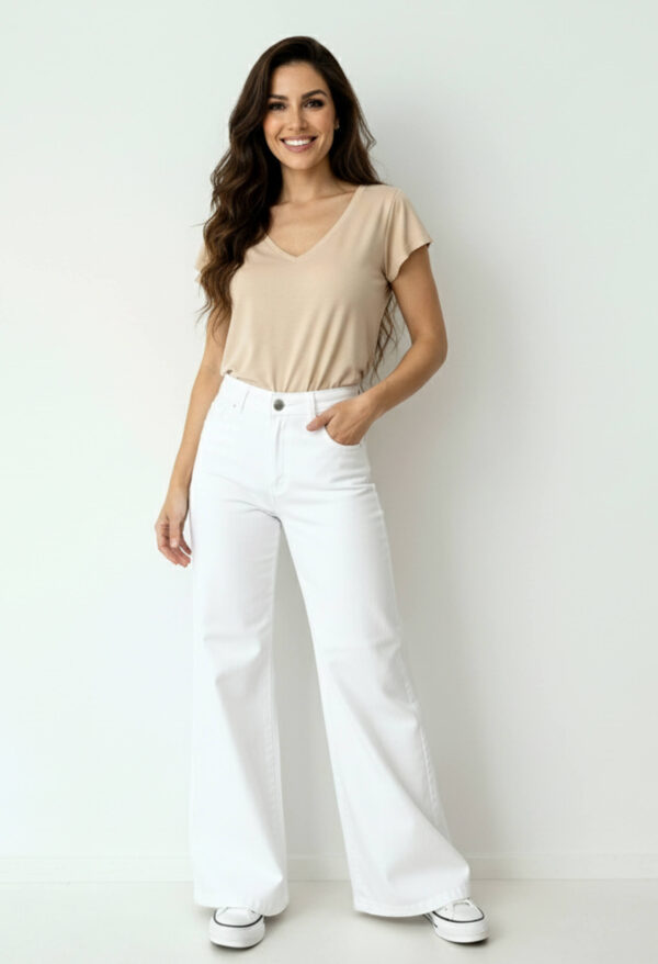 Jeans Wide Leg Blancos por Mayor: Calidad Premium Directo de Fábrica Alethya Jeans