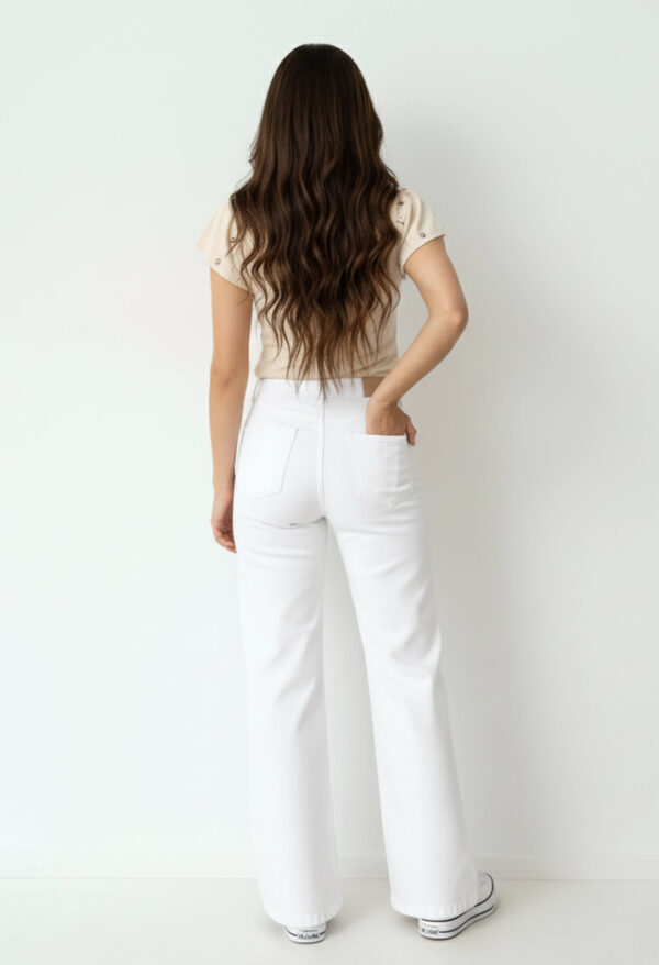 Jeans Wide Leg Blancos por Mayor: Calidad Premium Directo de Fábrica Alethya Jeans - Imagen 2